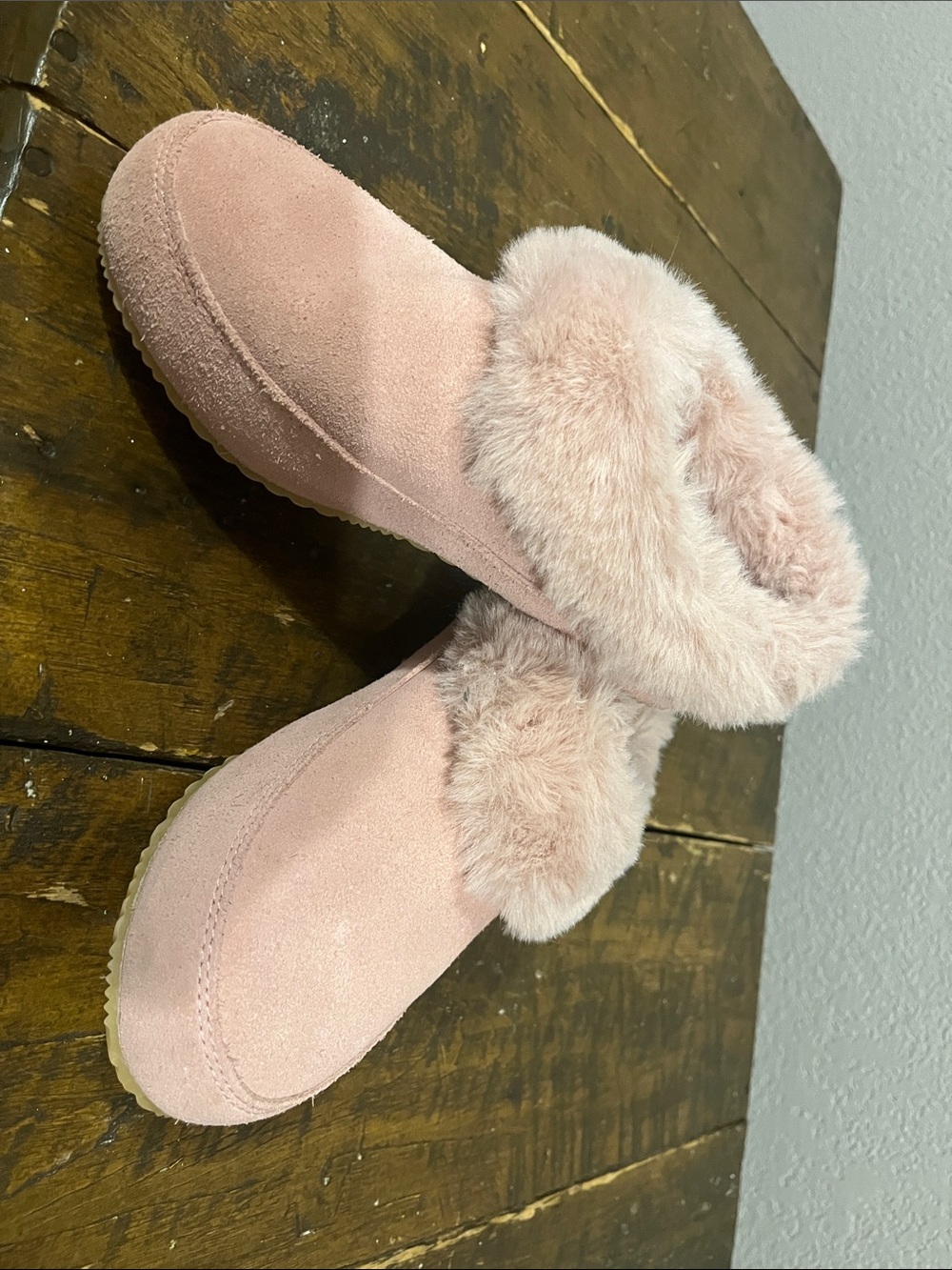 Sorel Women's Blush Pink Faux-Fur Slipper Boots